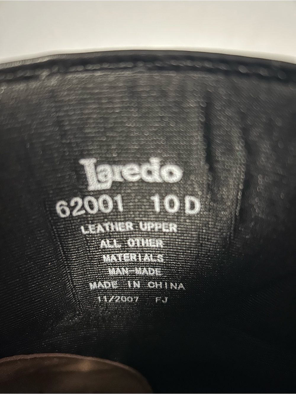 Laredo Black Leather Zip Ankle Boots with Toe Stitching - Picture 6 of 7